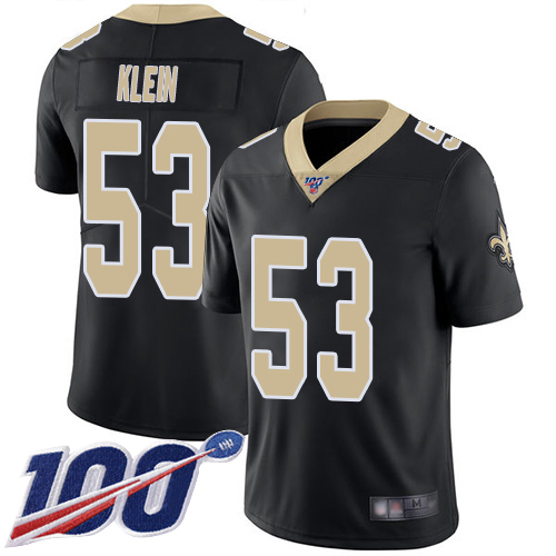 Men New Orleans Saints Limited Black A J  Klein Home Jersey NFL Football #53 100th Season Vapor Untouchable Jersey->new orleans saints->NFL Jersey